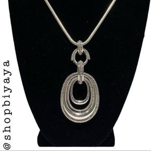 VINTAGE Napier Stamped Silver Tone Cleopatra Chunky Beyonce Rihanna Style Neckla